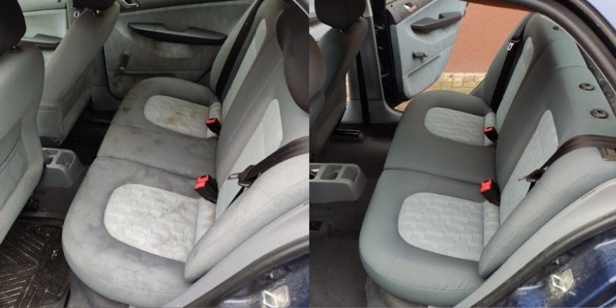 Pranie samochodu przed i po 